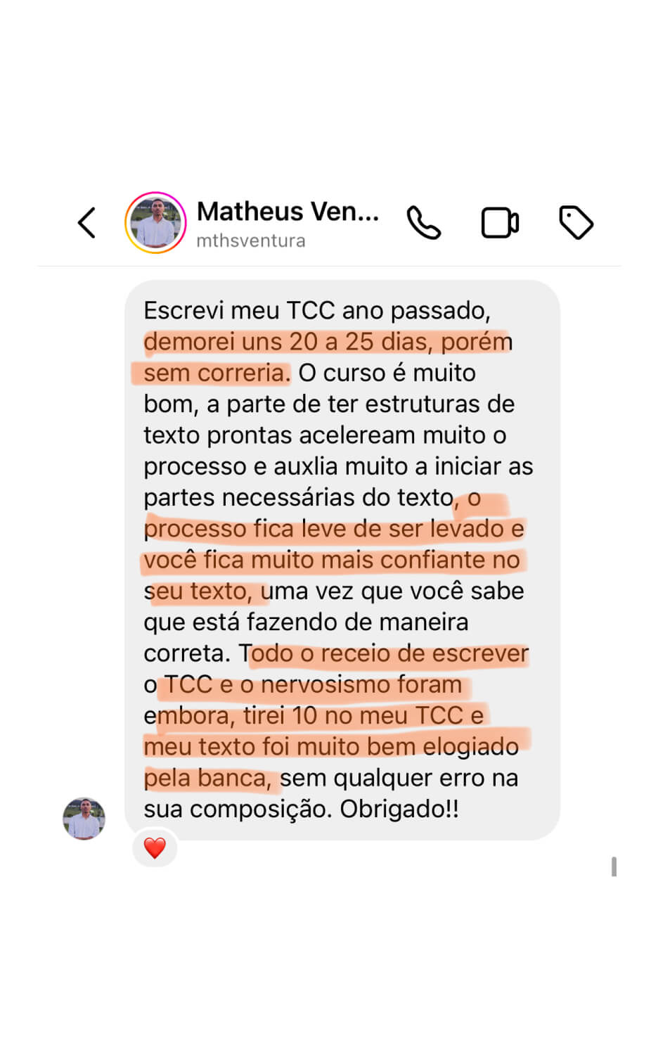 05 - Depoimento - tcc leve em 25 dias 1